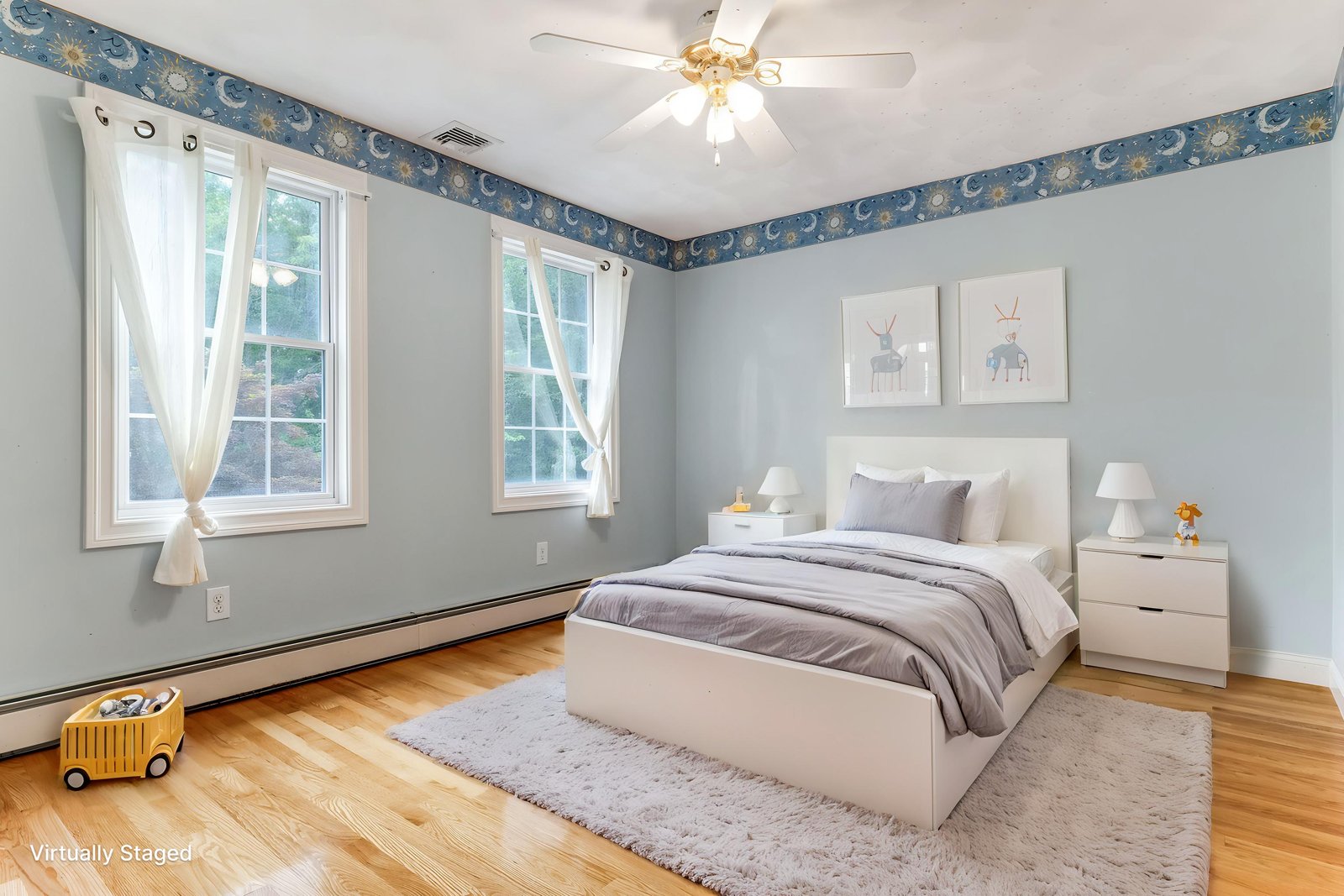 Second kids bedroom, virtually staged