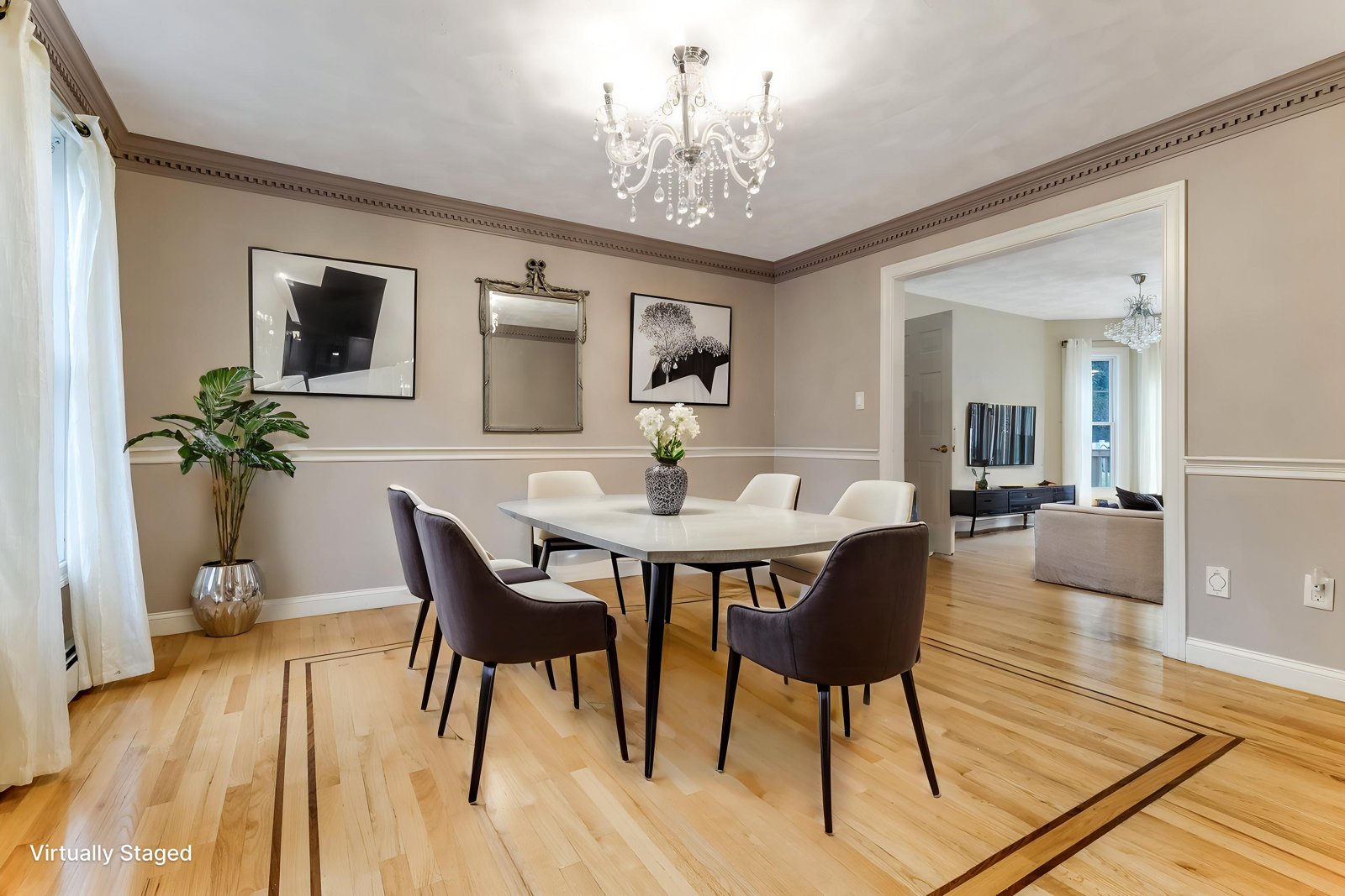 Dining room, virtually staged