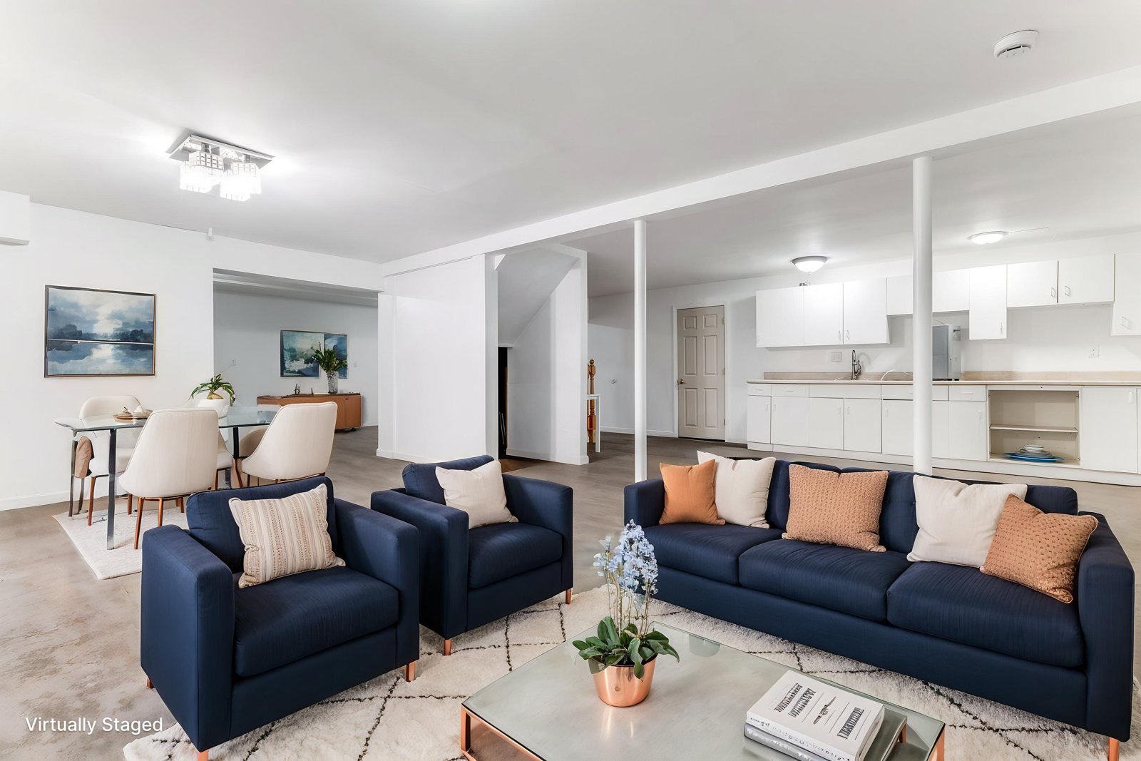 Lower level, virtually staged